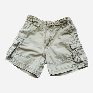 Thrue Craft casual cargo boys 12 Mo shorts light gray pockets elastic waist zip